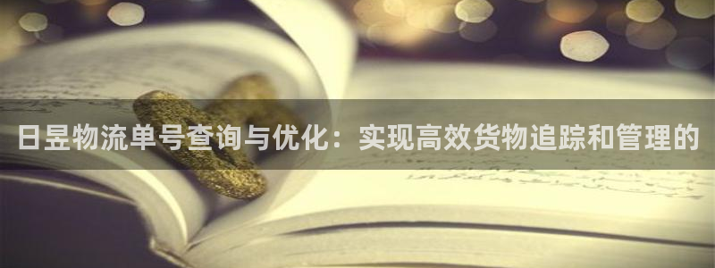 多多28官方平台：日昱物流单号查询与